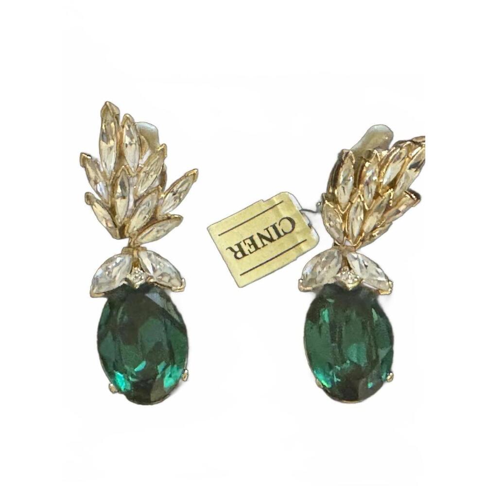 Vintage Ciner Climber Earrings Set - Gemstone Inspired